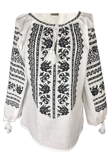 Bluza dama O25 alb crystal/negru