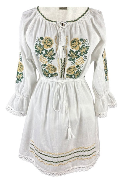 Rochie fete F26 alb/bej