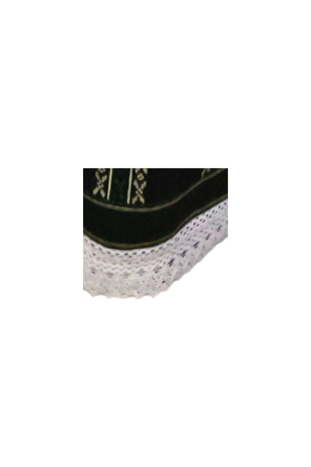 Fusta dama tip catrinta cu broderie traditionala one size, negru/verde