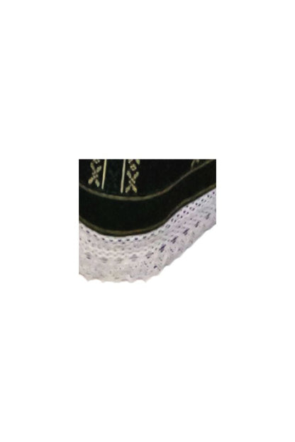 Fusta dama tip catrinta cu broderie traditionala one size, negru/verde