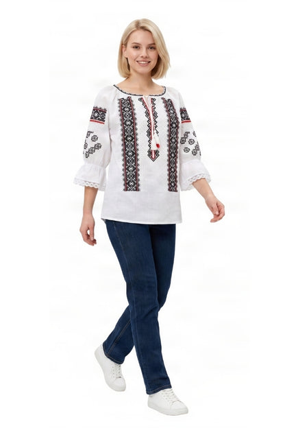 Bluza dama SE26F alb/negru