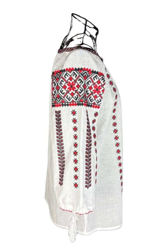 Bluza dama DEC alb/rosu bordo