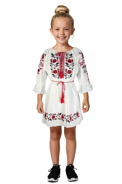 Rochie fete CPC alb/rosu