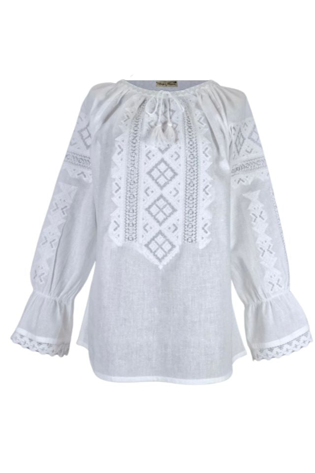 Bluza dama tip ie 124, alb  crystal/argintiu