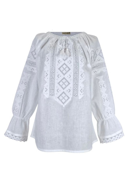 Bluza dama tip ie 124, alb  crystal/argintiu