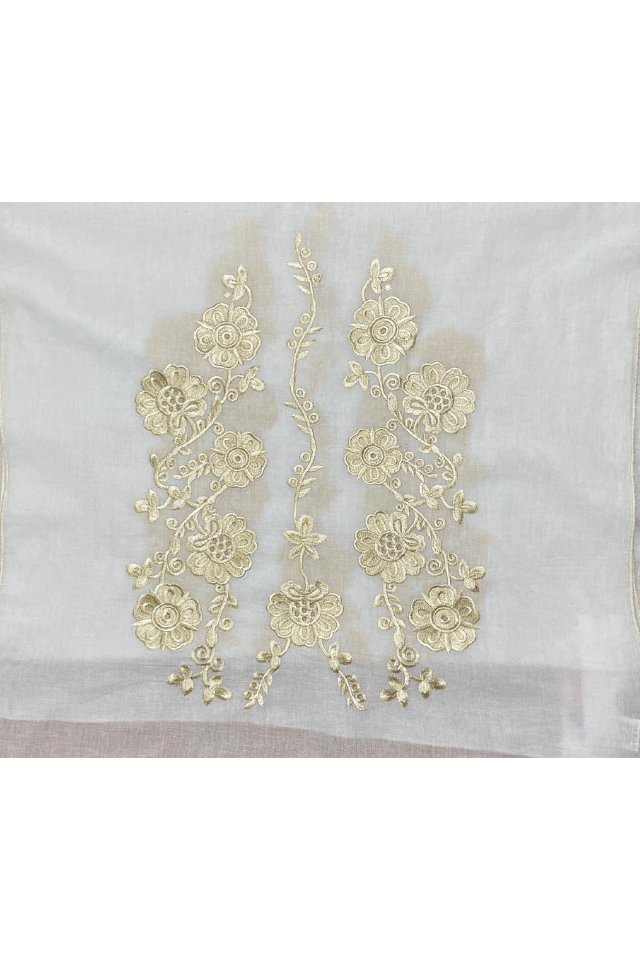 Esarfa tip marama traditionala, alb/crem, 180 x 53 cm