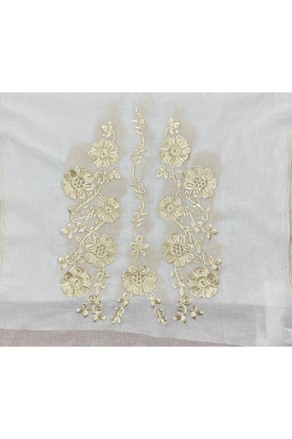 Esarfa tip marama traditionala, alb/crem, 180 x 53 cm