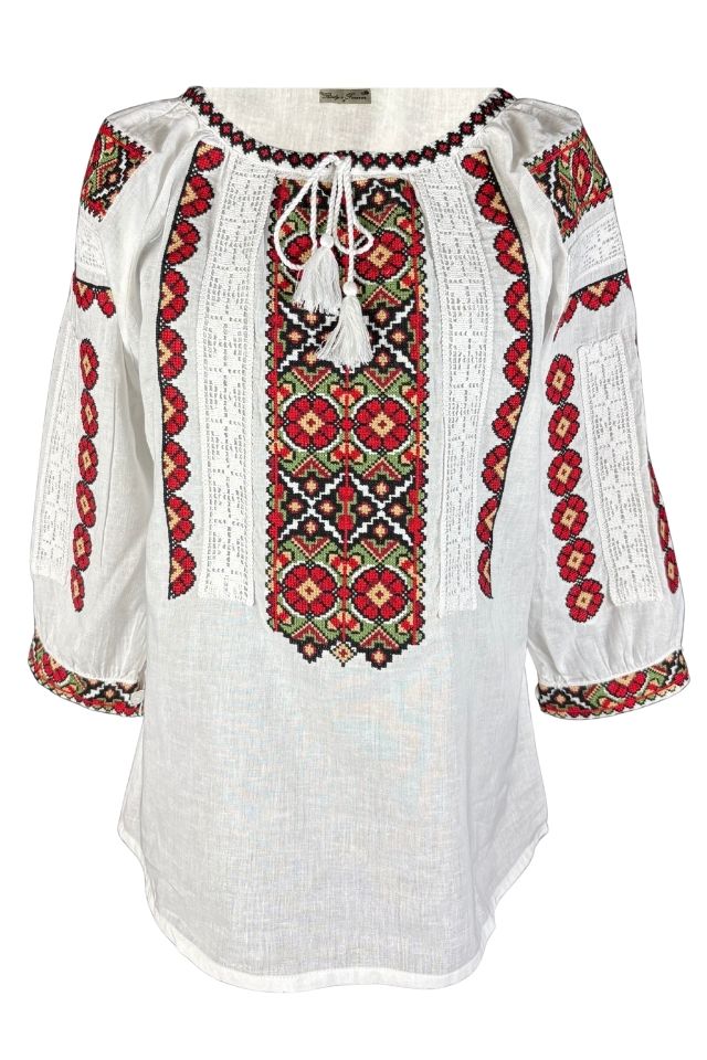 Bluza dama O25 alb/verde