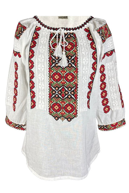 Bluza dama O25 alb/verde