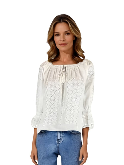 Bluza tip ie dama R25 alb/argintiu