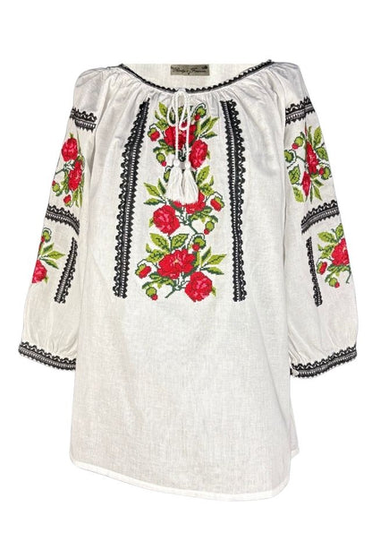 Bluza dama tip ie 257 alb/roz