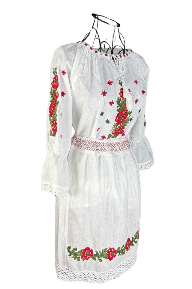 Rochie fete tip costum CPC alb/bej