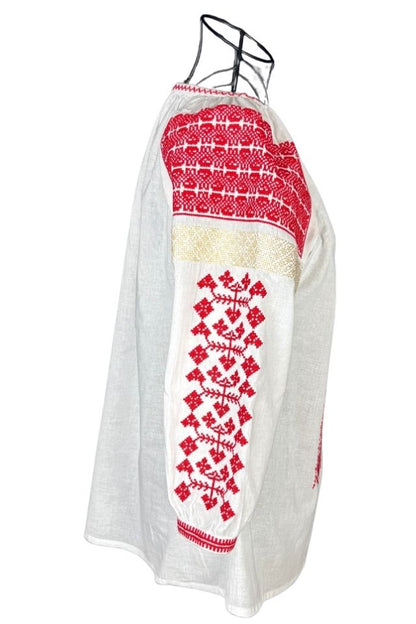 Bluza dama A26 alb/rosu