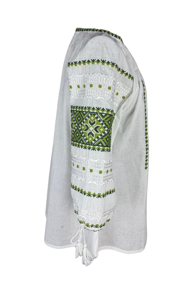 Bluza dama IL26 alb/verde