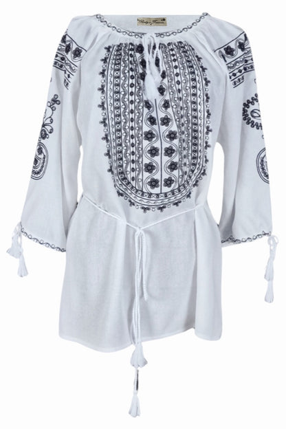 Bluza tip ie dama R24, alb/negru