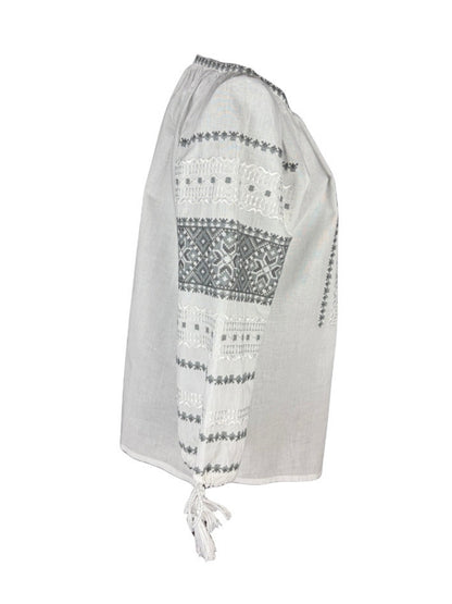 Bluza dama IL26 alb/gri