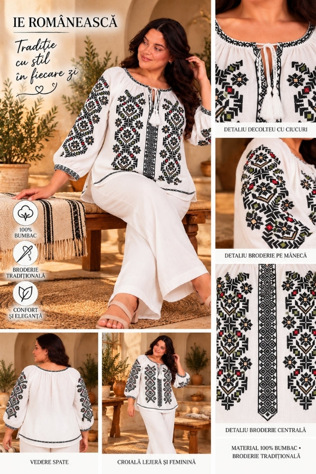 Bluza dama OG26 alb/negru