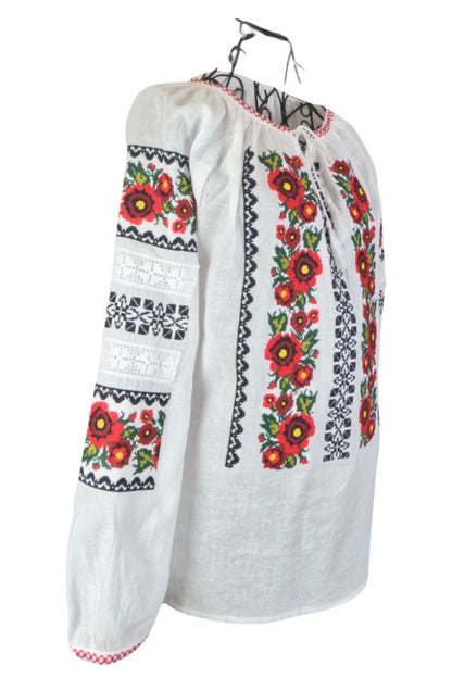 Bluza dama tip ie D24, alb pur/negru