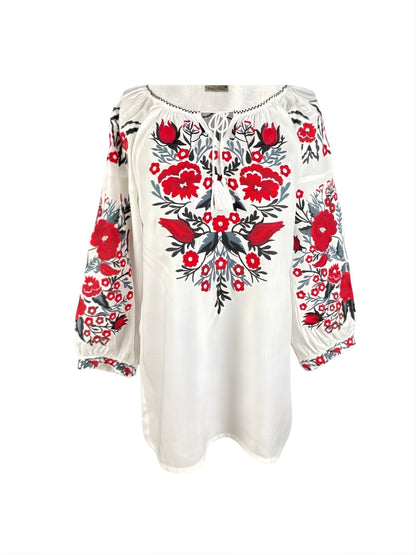 Bluza dama RA25 alb/rosu bordo