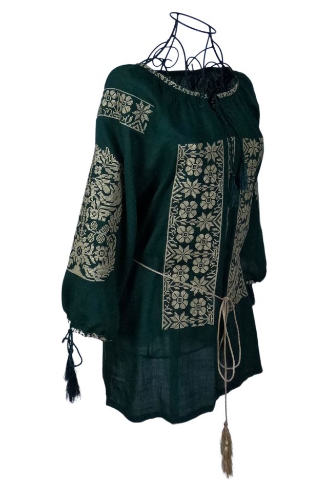 Bluza dama tip ie 024, verde/auriu