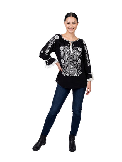 Bluza dama IL26 negru/alb