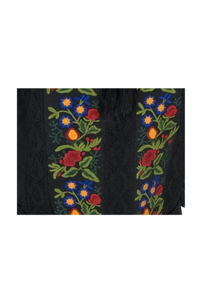 Rochie traditionala dama R, negru/rosu