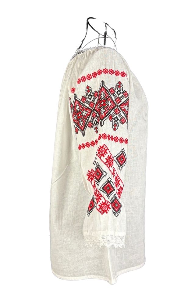 Bluza dama tip ie R256  alb/rosu