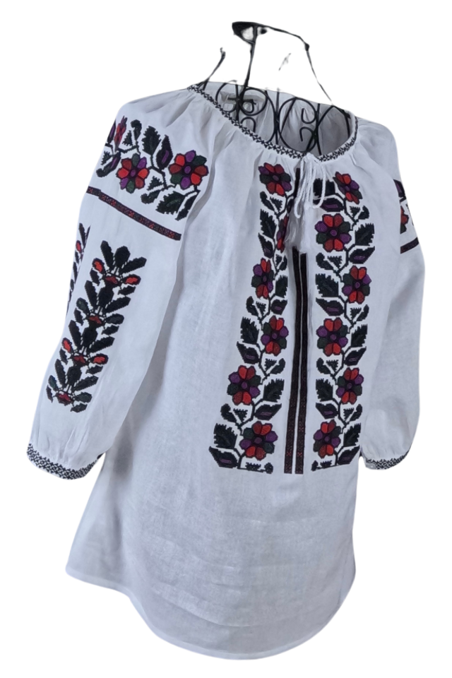 Bluza tip ie dama B23, alb/mov