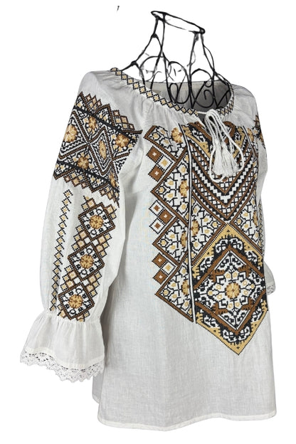 Bluza dama IL26 alb/maro