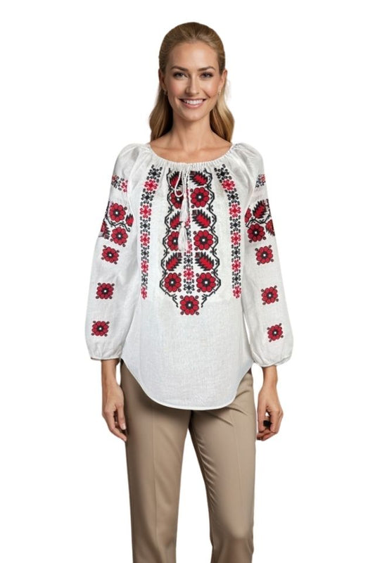 Bluza dama tip ie I26 alb/negru mahon