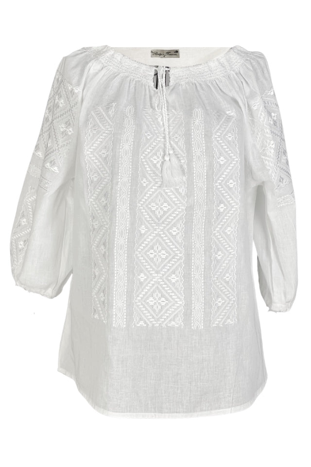 Bluza tip ie dama B23, alb creta