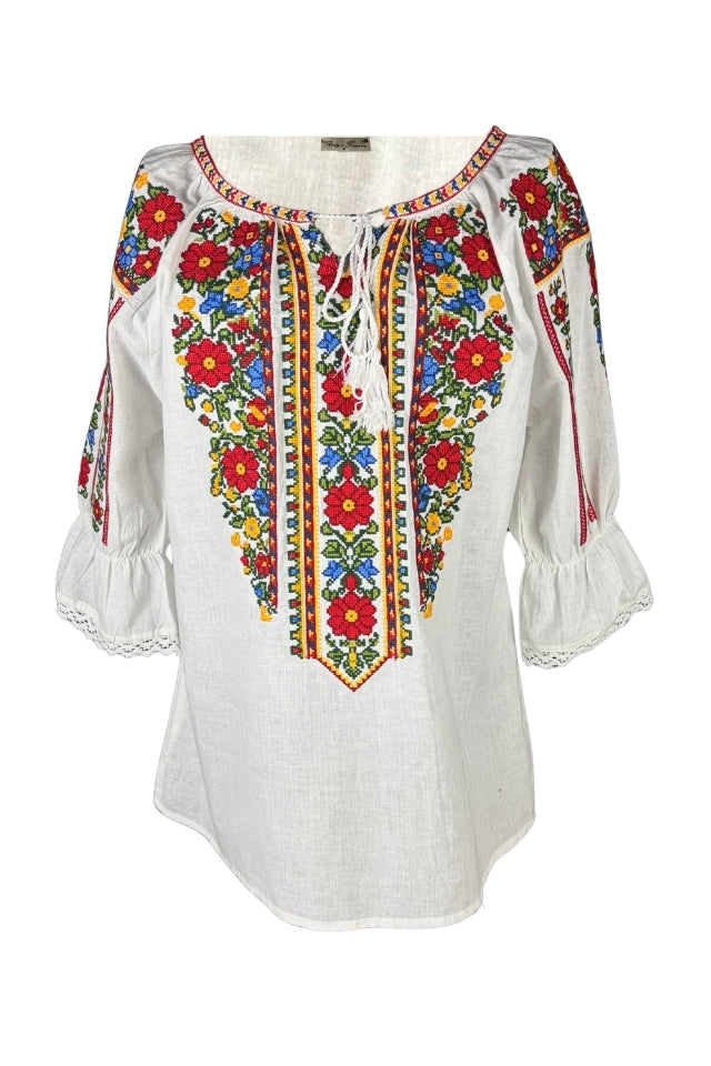Bluza dama IL26 alb/galben