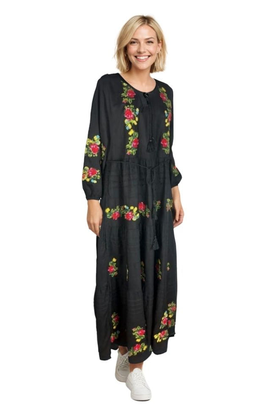Rochie dama S25 negru/galben