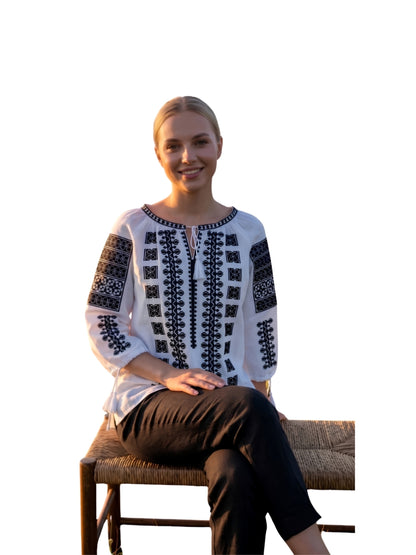Bluza dama 2IU26 alb/negru
