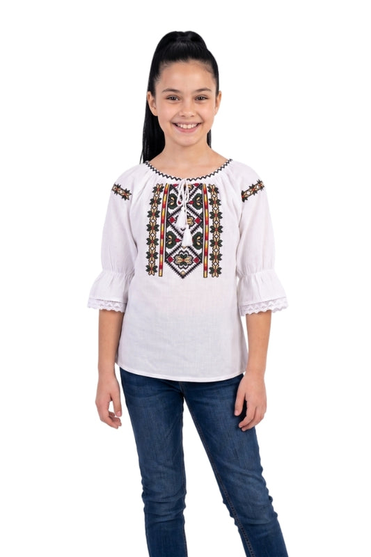 Bluza fete AU26CP alb/rosu