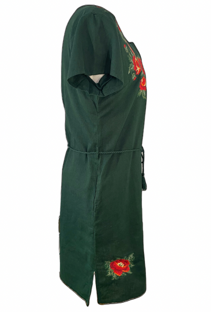 Rochie casual dama R777, verde/rosu