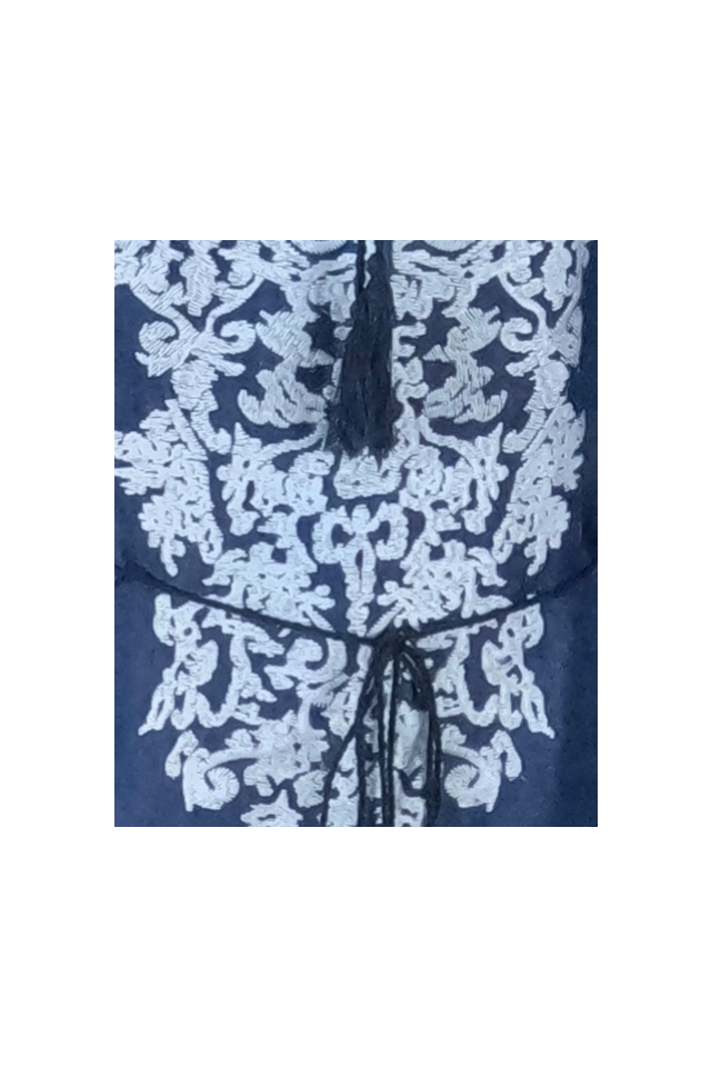 Rochie traditionala dama R, albastru/alb