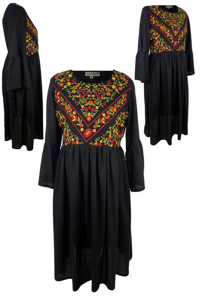 Rochie dama casual RD2, negru/portocaliu