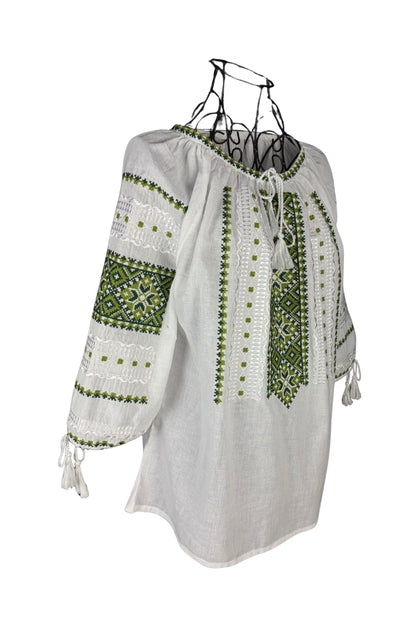 Bluza dama IL26 alb/verde