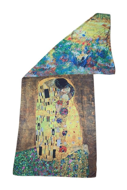 Esarfa tip sal doua fete pictata, Dacali, matase, S maro