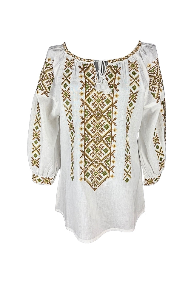 Bluza dama IL26 alb/maro