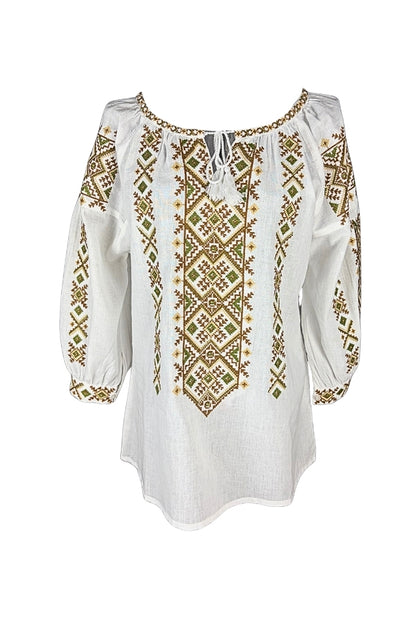 Bluza dama IL26 alb/maro
