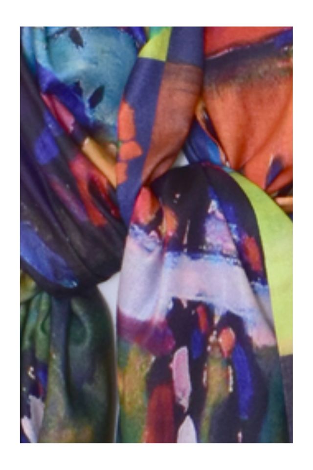Fular tip esarfa pictata multicolor 1 , Dacali, casmir, 02 galben/oranj