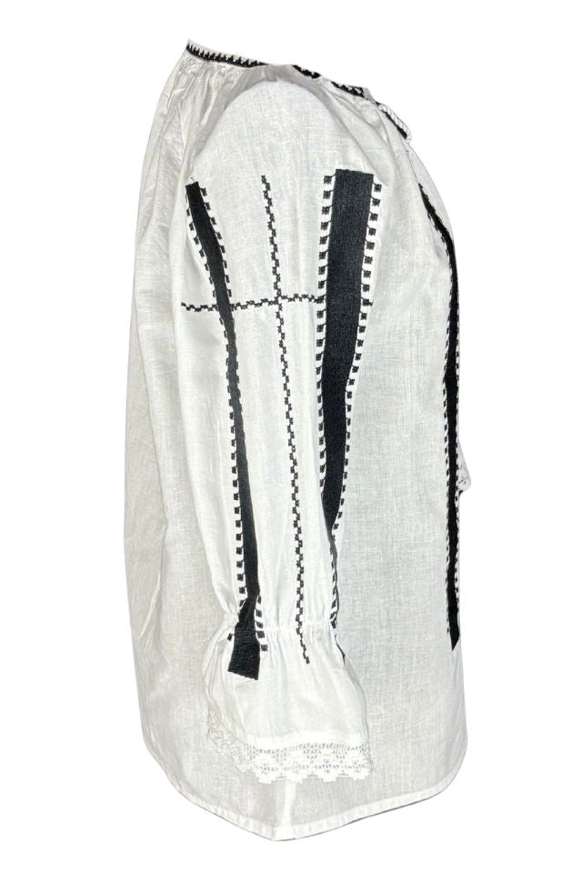Bluza dama RFN 2 alb/negru mahon