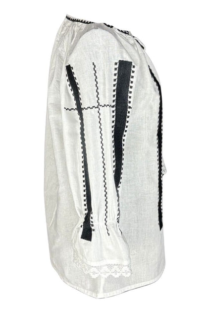 Bluza dama RFN 2 alb/negru mahon