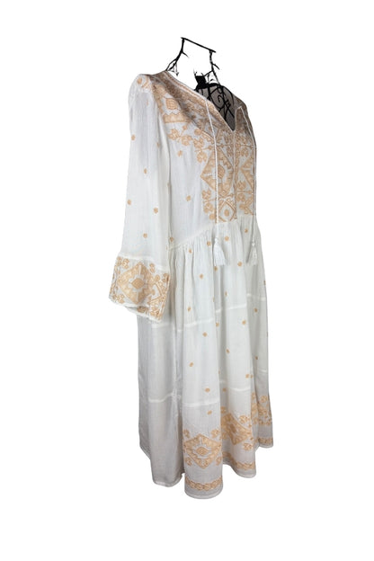 Rochie dama AU26 alb/verde