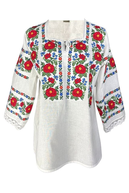 Bluza dama M26 alb verde inchis