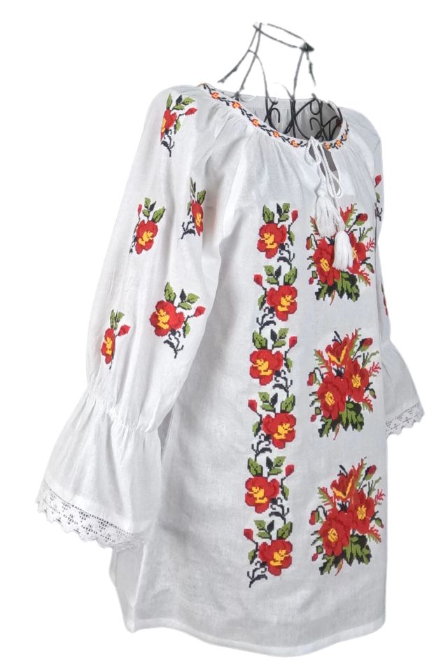 Bluza dama tip ie 024, alb fildes/galben