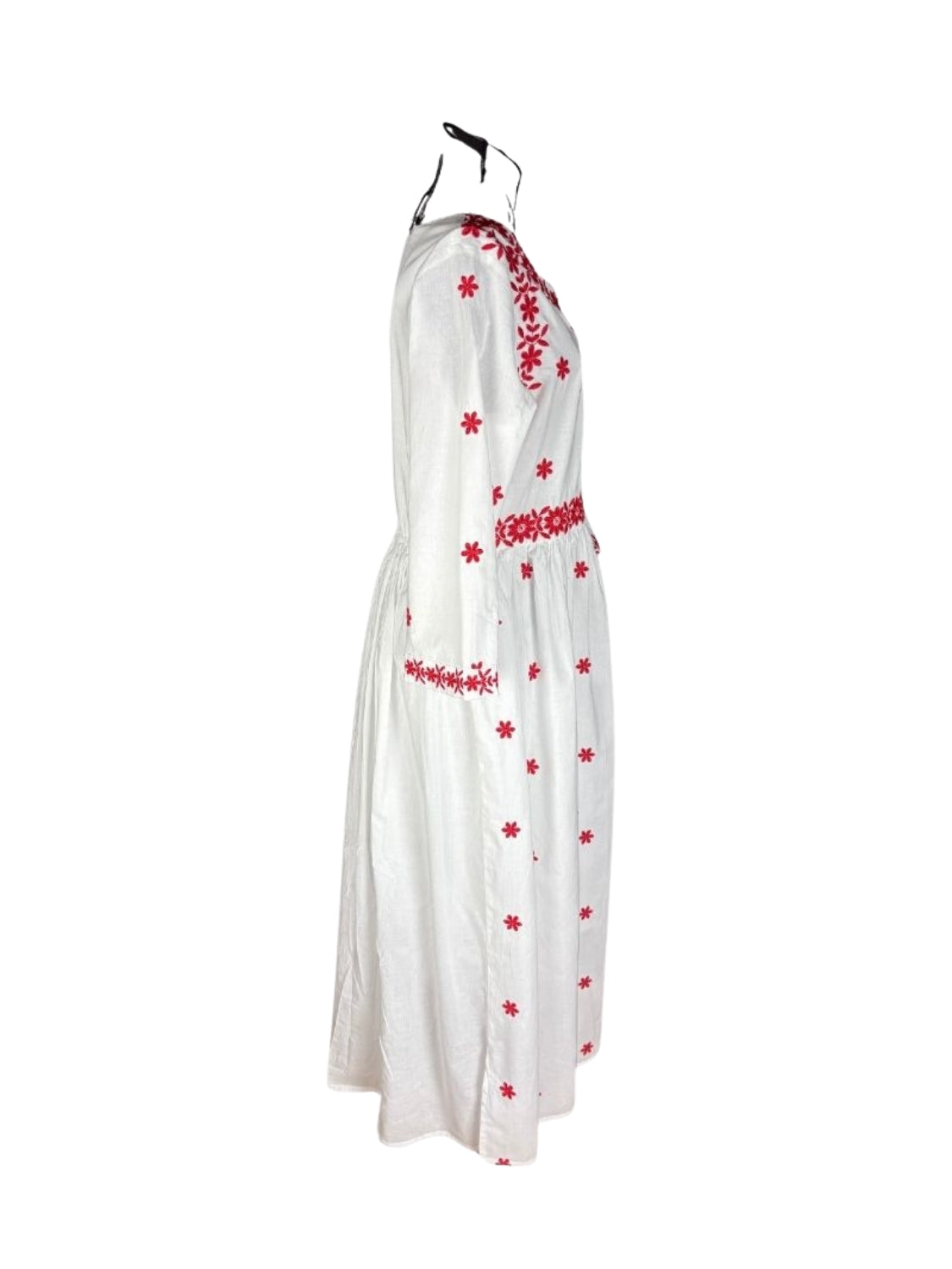 Rochie dama S25 alb/rosu
