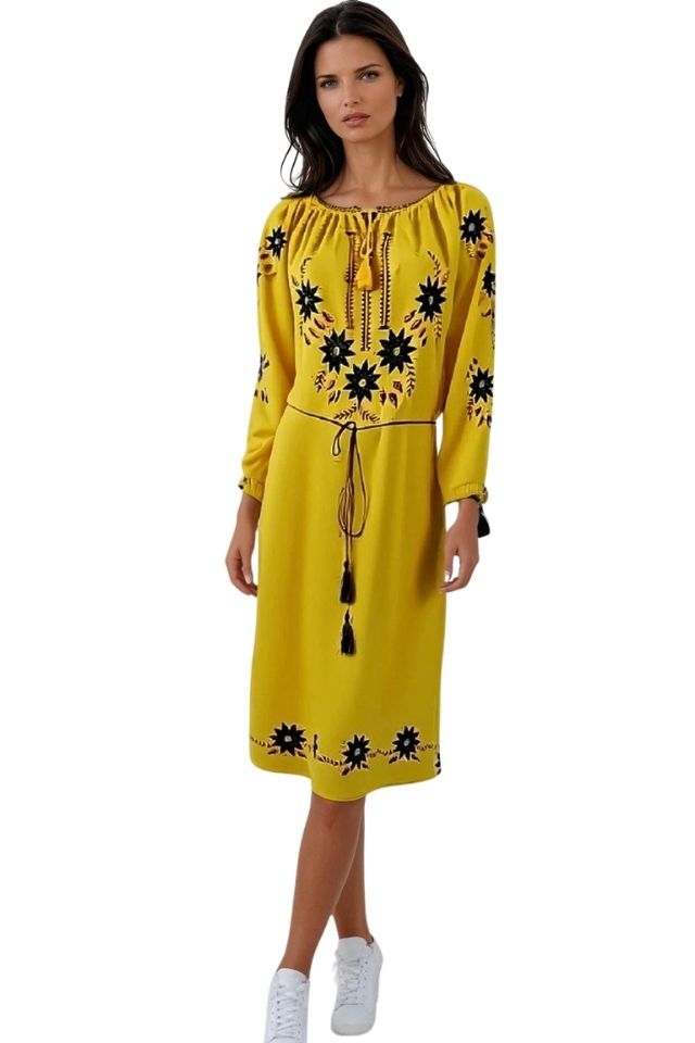 Rochie dama casual RDF, galben